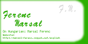 ferenc marsal business card
